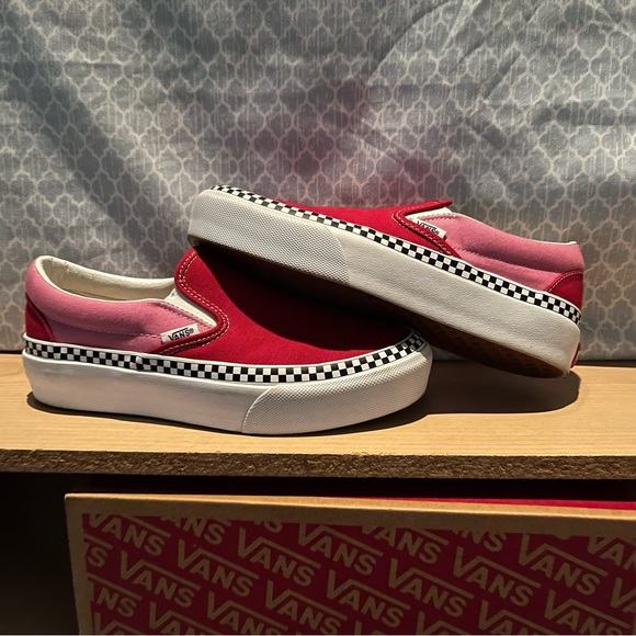 Vans Shoes - Vans Classic Slip-On Platform Chili Pepper with Checkered pattern. 🌶️💕
